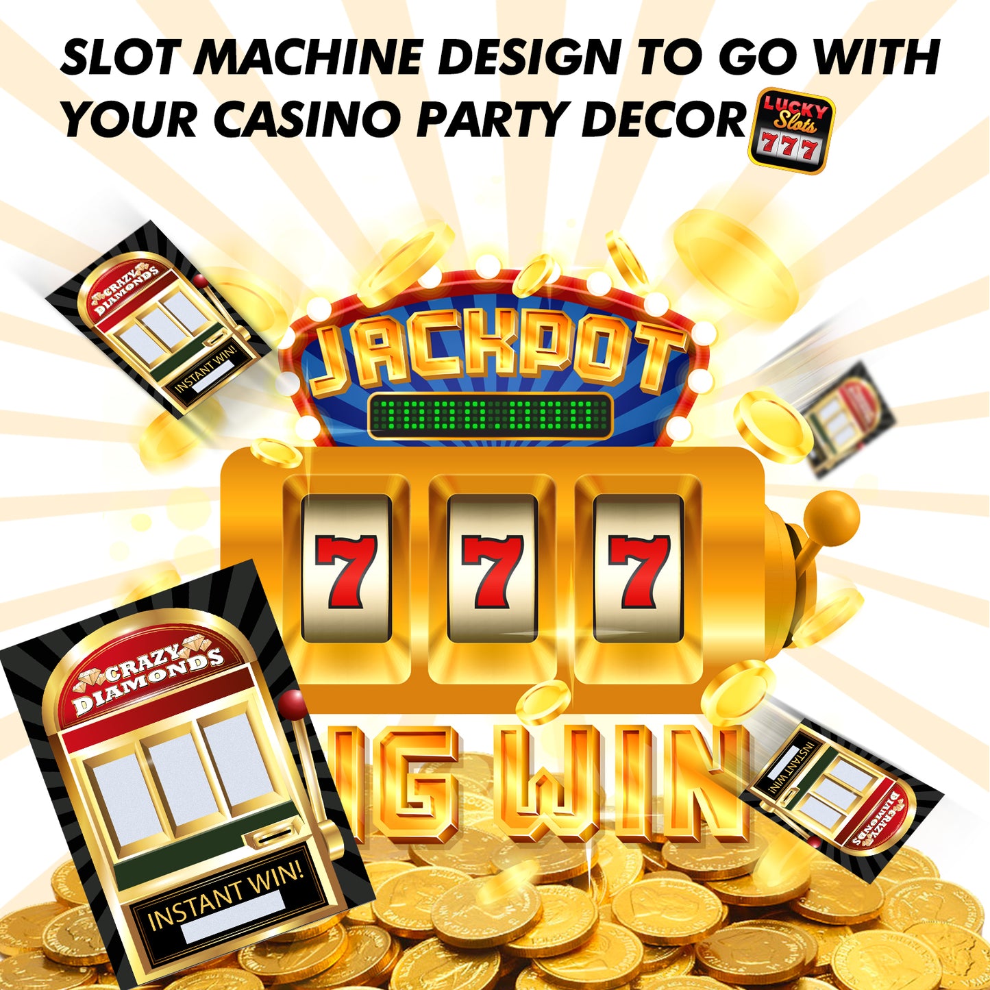 32 Awesome Casino Party Scratchers 2 Ways to Win in Every Pack (Scratcher Only)