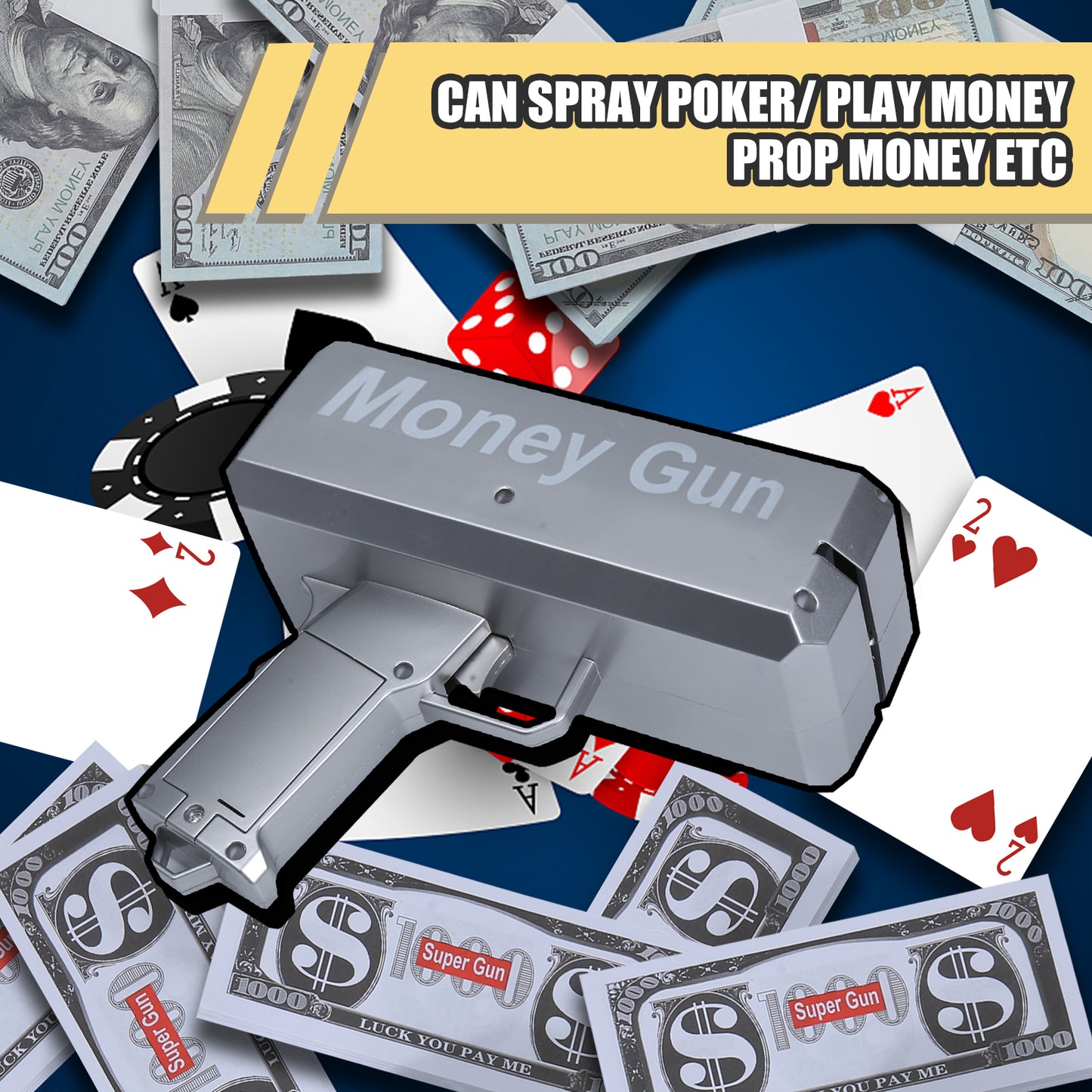 The Fuzzy Friday | Ultimate Party Money Shooter: Cash-Flowing Entertainment Device with 300 pcs Realistic Prop & Play Money Included
